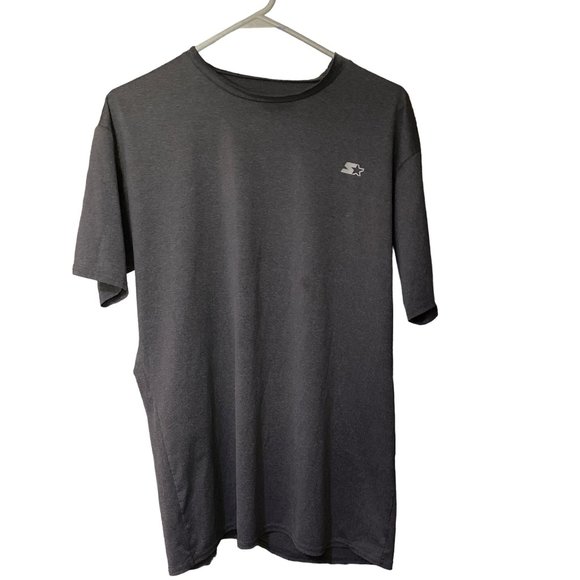 Starter Shirt Adult 3XL XXXL Gray Logo S/S Outdoors Athletic Mens Dri-Star - Picture 1 of 5